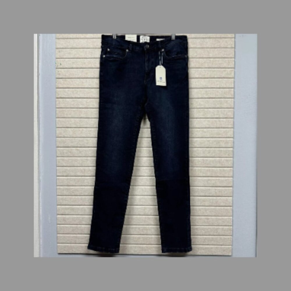 NWT Ben Sherman Mens Skinny Fit Dark Blue Fulham Wash 5 pocket Denim Jeans 31X34